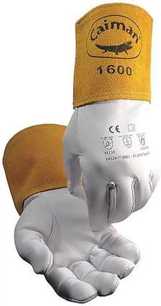 Alt view image 6 of 7 - caiman white goatskin, long cuff, weldingtig/mig xlarge