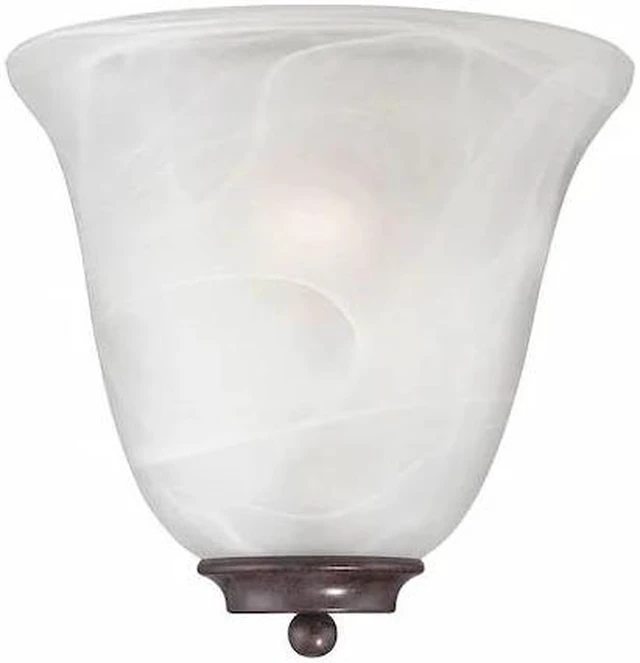 Main image of NUVO 60-5374 Empire 1 Light Wall Sconce Old Bronze Alabaster Glass Old Br