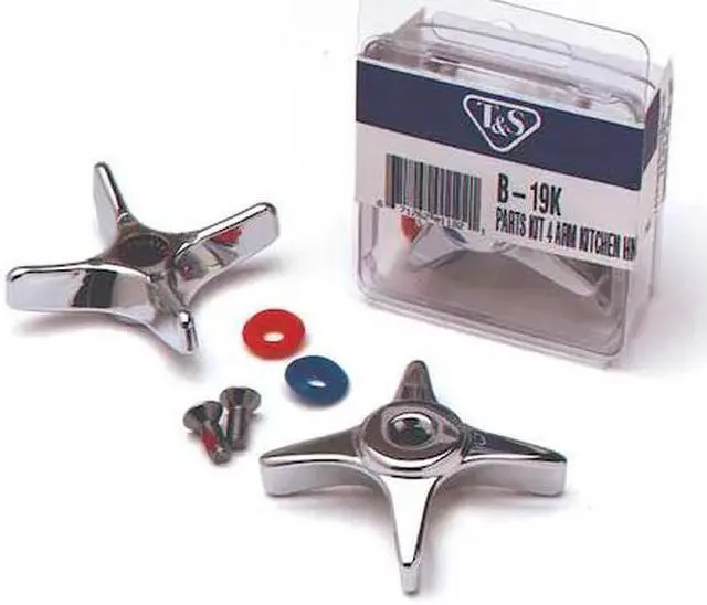 Alt view image 3 of 3 - T&S BRASS B-19K Four Arm kitchen Handle Parts kit