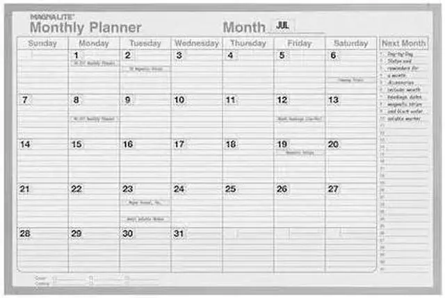 Main image of MAGNA VISUAL ML-341 36"x48" Monthly Planning Dry Erase Board Kit