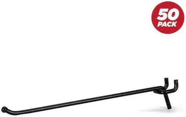Main image of PRESA PS41208-50PK 8 in Black Steel Pegboard Hooks for 1/4 in Pegboards, 50 pcs
