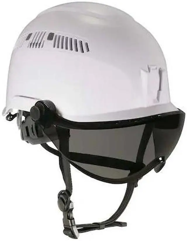 Main image of ERGODYNE 8975V 8975V Anti-Fog Smoke Lens White Class C Safety Helmet with Visor
