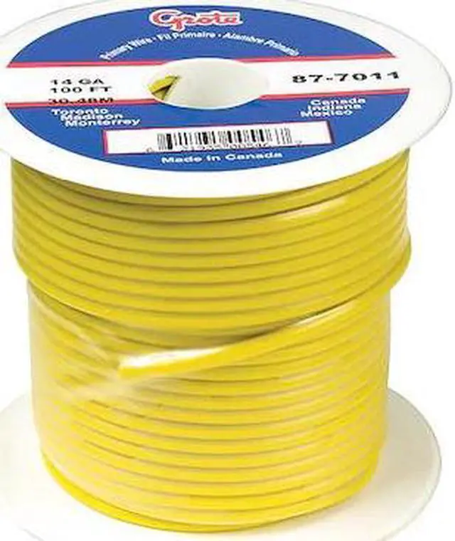 Main image of BATTERY DOCTOR 87-9111 Primary Wire, GPT, 22 AWG, 1C C, Yellow, PVC, Stranded,