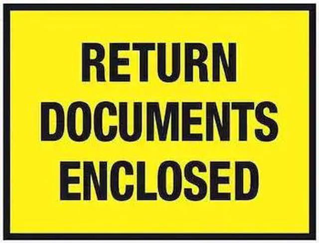 Alt view image 2 of 2 - Tape Logic PL448 7 .5 x 5 .5 in. 2 Mil Poly Yellow Return Documents Enclosed Envelopes