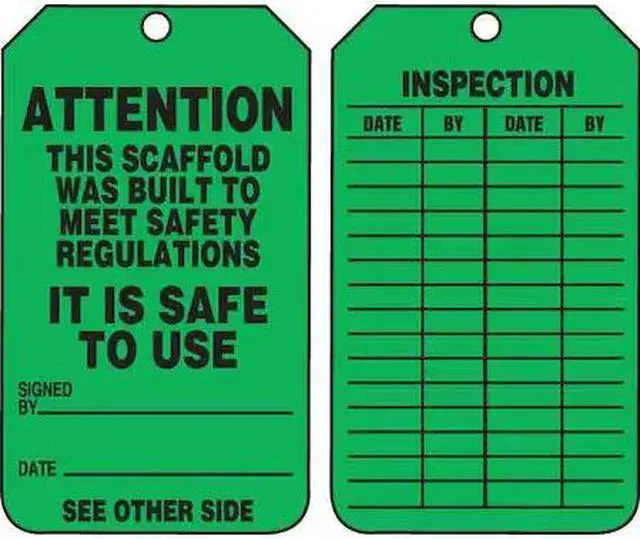 Main image of ACCUFORM TRS328CTP Tag, Scaffold, Cardstock, 5 3/4 in H x 3 1/4 in W,
