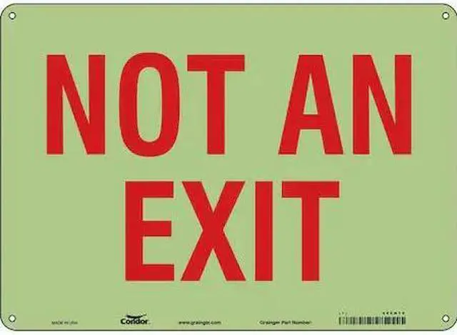 Main image of CONDOR 480H74 Not An Exit Sign, English, 14" W, 10" H, Plastic, White