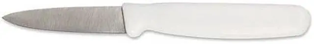 Alt view image 2 of 2 - Crestware 3.5-Inch Paring Knife, Plain High Carbon German Steel with White Handle