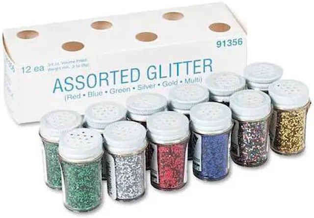 Alt view image 4 of 9 - Pacon 91356 Spectra Glitter 6-Color Assortment  3/4 oz. Shaker-Top Jars  12 per Pack