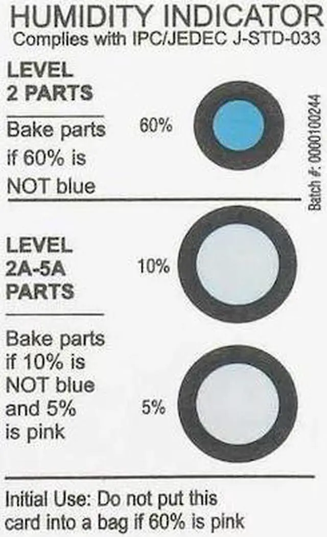 Main image of PARTNERS BRAND DES162 Humidity Indicators, 5-10-60%, 2" x 3", White, PK125
