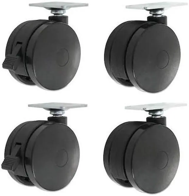 Alt view image 6 of 16 - Alera Casters for Height-Adjustable Table Bases Black 4/Set HT3004