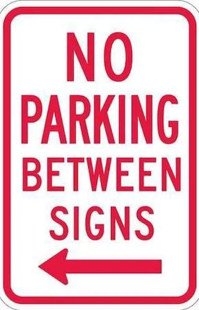 Main image of LYLE T1-1050-HI_12x18 No Parking Between Parking Sign,18"x12, T1-1050-HI_12x18