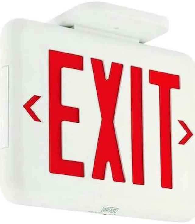 Alt view image 3 of 4 - Dual Lite - EVEURWE LED Emergency Exit Sign Single/Double Face, Red Letter, White Housing