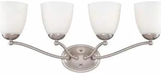 Main image of NUVO 60-5034 Patton 4 Light Vanity Fixture Frosted Glass Brushed Nickel
