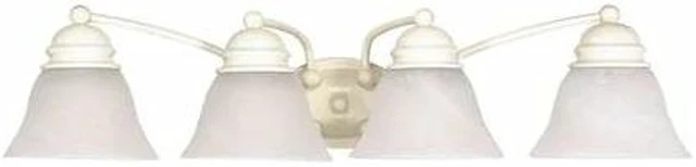Main image of NUVO 60-355 Empire 4 Light 29 in. Vanity Alabaster Glass Bell Shades Tex