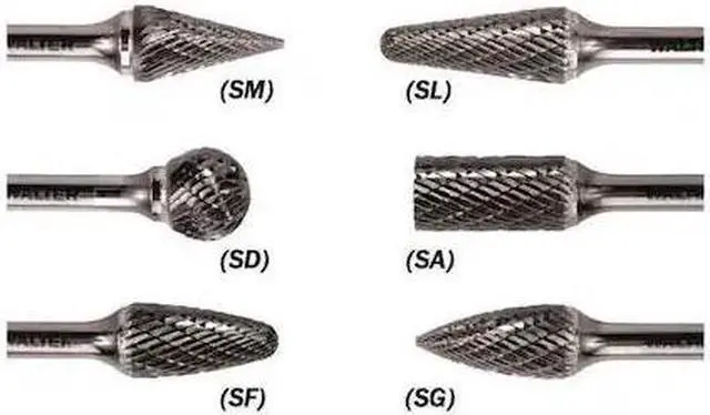 Alt view image 5 of 5 - Walter 01V025 Tungsten Carbide Finishing Bur 1/8X7/16in Conical Bur, 1/8in Shank