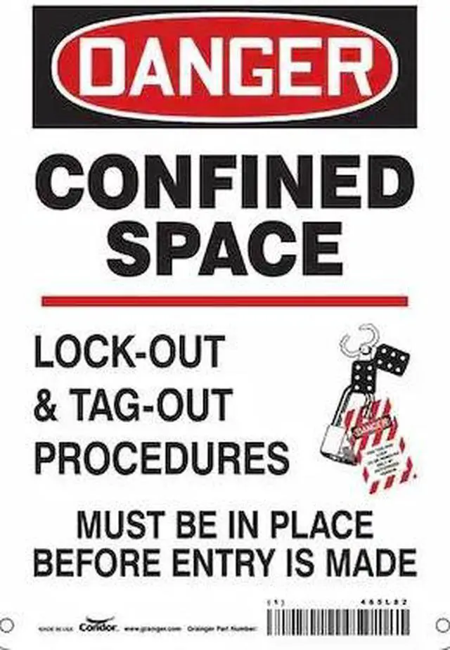 Main image of CONDOR 465L82 Safety Sign, 10 in Height, 7 in Width, Aluminum, Horizontal