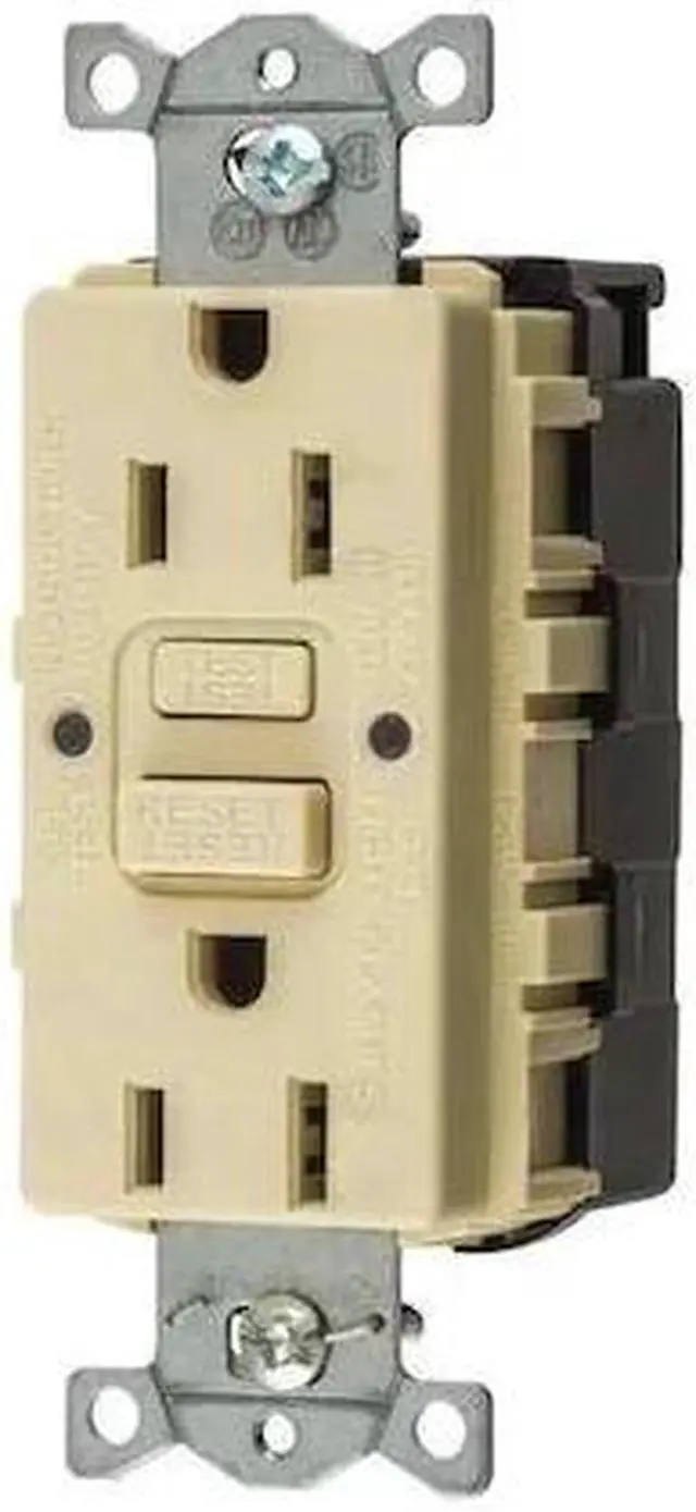 Alt view image 2 of 2 - HUBBELL WIRING DEVICE-KELLEMS SNAPGFTW15I GFCI Receptacle, 15A, 125VAC, 5-15R,