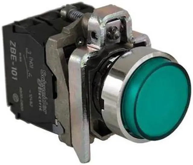 Alt view image 3 of 3 - SCHNEIDER ELECTRIC XB4BW13G5 Illuminated Push Button, 22 mm, 1NO/1NC, Green