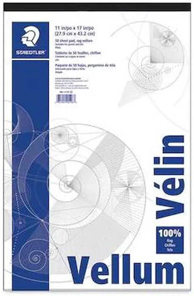 Alt view image 5 of 6 - Chartpak Vellum Pad 50 Sheets Acid-free 11"x17" White 10001416