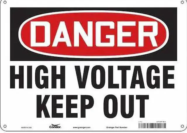 Main image of CONDOR 479T69 Safety Sign, 10 in Height, 14 in Width, Polyethylene, Horizontal