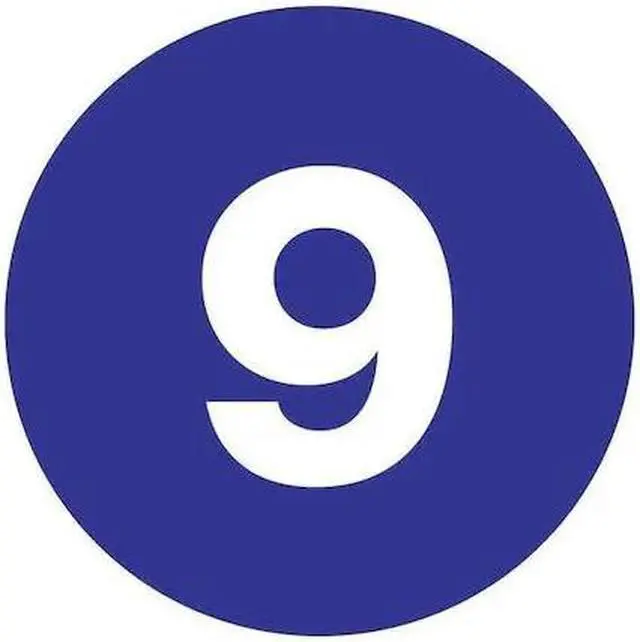 Main image of TAPE LOGIC DL6759 Tape Logic Number Labels, "9", 1" Circle, Dark Blue, 500/Roll