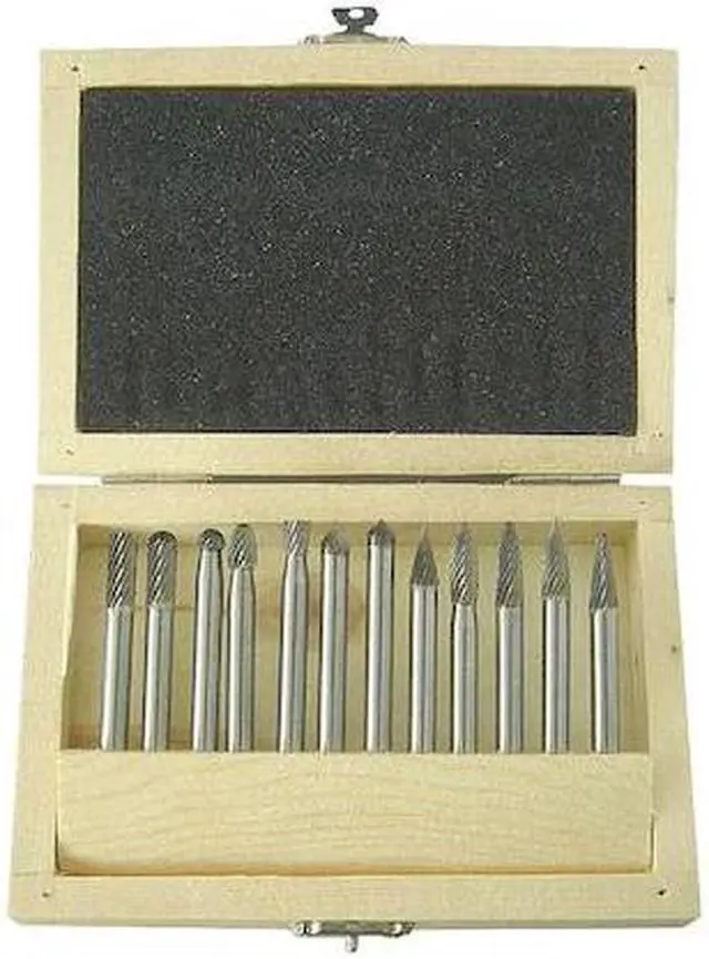 Alt view image 2 of 2 - WESTWARD 2LYR5 Carbide Bur Set,Single Cut,1/4 In,12 Pcs