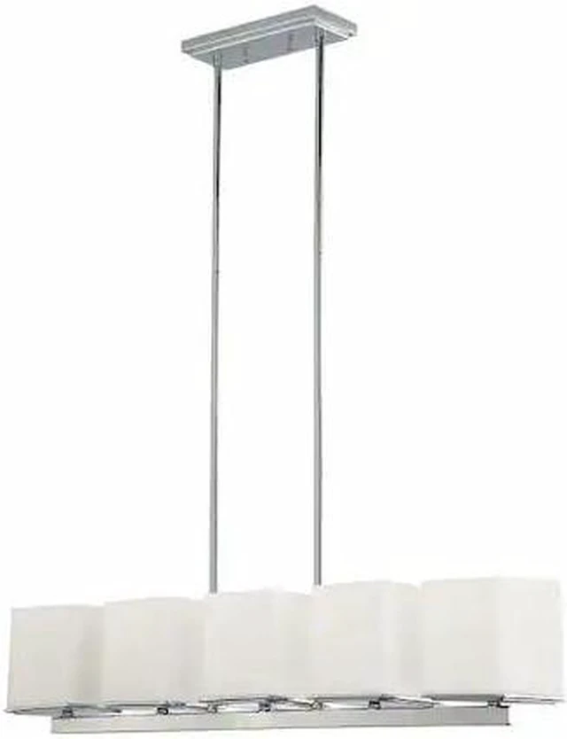 Main image of NUVO 60-4091 Bento 5-Light Island Pendant with Satin White Glass