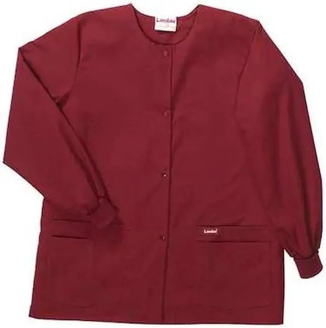 Alt view image 2 of 3 - LANDAU 7525RWPLRG Warm up Jacket, Cotton/Polyester, Long Sleeve, 4 Pockets,