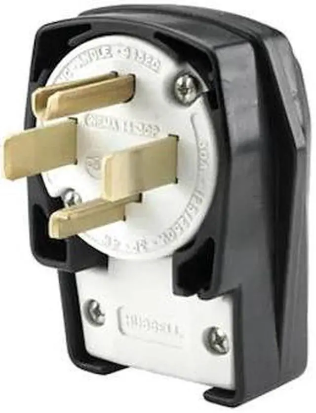 Alt view image 3 of 3 - HUBBELL HBL9432C 4 Wire Industrial Angle Straight Blade Plug 125/250VAC 30A