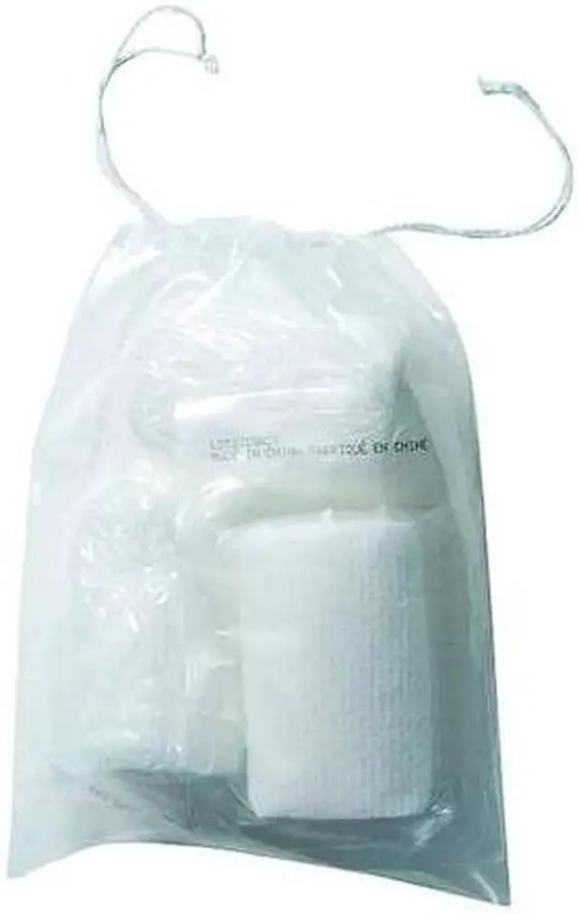 Main image of ZORO SELECT 5CPE4 Reclosable Bag, Drawstring, 8 in L, 5 in W, 2 mil Thick, Low