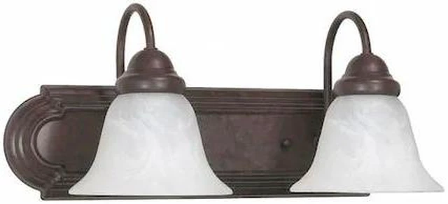 Main image of NUVO 60-324 Ballerina 2 Light 18 in. Vanity Alabaster Glass Bell Shades,