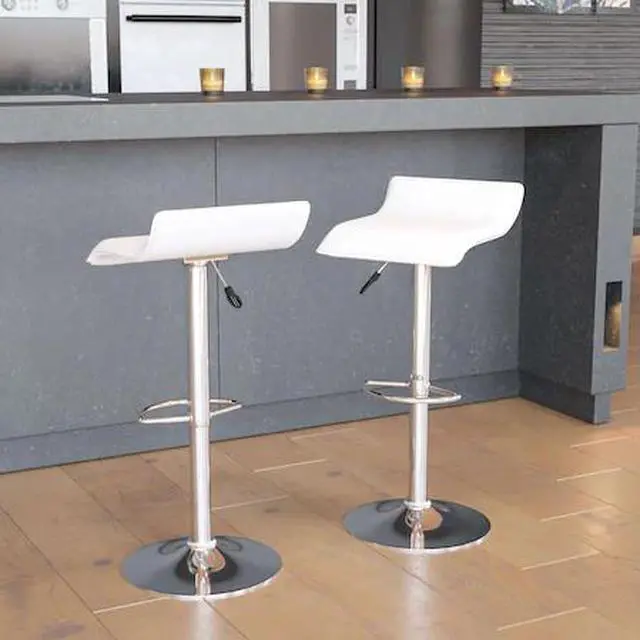 Main image of FLASH FURNITURE 2-DS-801-CONT-WH-GG White Vinyl Barstool