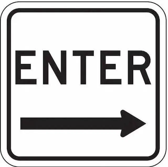 Main image of LYLE LR7-64R-18DA Enter Sign For Parking Lots, 18 in H, 18 in W, Aluminum,