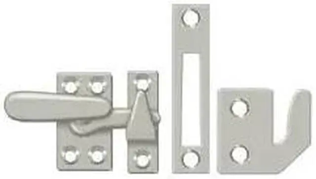 Alt view image 2 of 2 - Deltana CF066U15 Casement Fastener Window Lock, Small - Satin Nickel - Solid