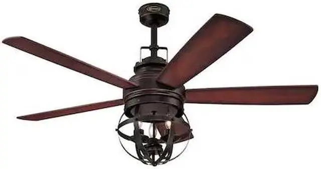 Alt view image 6 of 12 - Westinghouse Lighting 7217100 Stella Mira 52-Inch Vintage Ceiling Fan, Reversible Blades, Oil Rubbed Bronze Finish