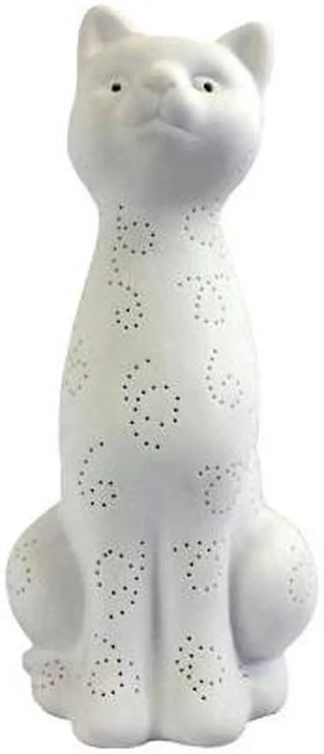 Alt view image 6 of 11 - Simple Designs  Porcelain Kitty Cat Shaped Animal Light Table Lamp
