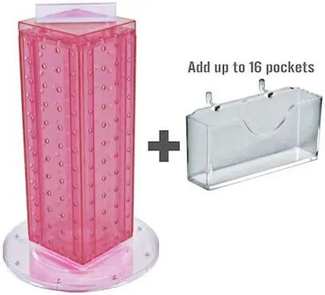 Main image of AZAR DISPLAYS 700229-PNK Four-Sided16 Pocket Revolving Pegboard GiftCard Kit