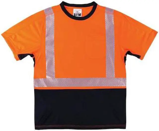 Main image of ERGODYNE 8283BK XL Orange Performance Hi-Vis T-Shirt Black Bottom