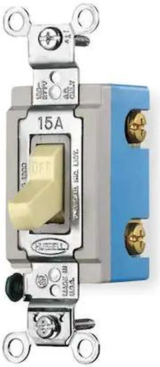 Alt view image 4 of 4 - HUBBELL WIRING DEVICE-KELLEMS HBL1201I Wall Swtch,1-Pol,120/277V,15A,Ivry,Toggl