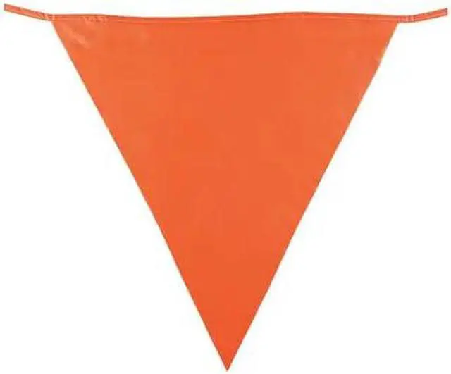Alt view image 2 of 3 - BRADY 58389 Pennants,Fluorescent Orange,113-1/2 ft.