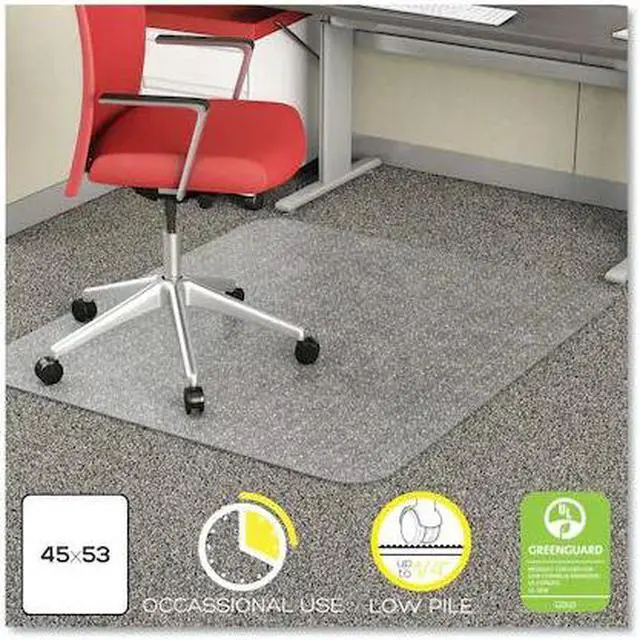 Alt view image 7 of 19 - Deflecto CM11242COM 45 x 53 in. EconoMat Occasional Use Chair Mat for Low Pile Carpet, Rectangular - Clear