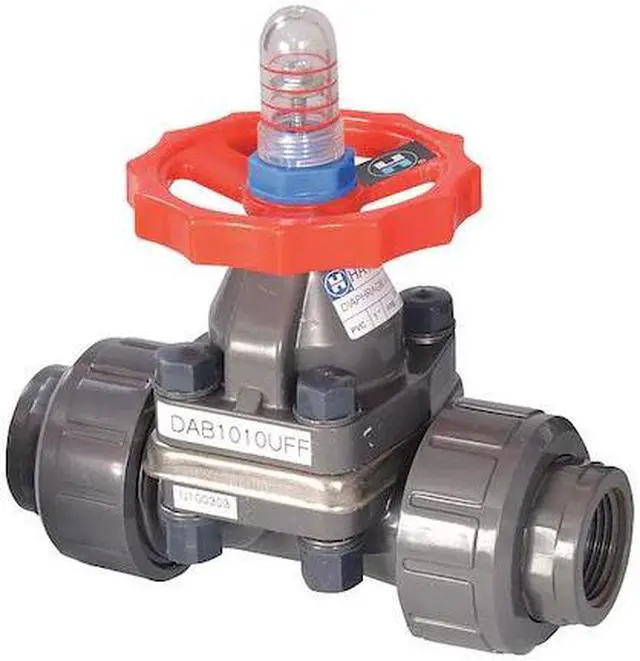 Main image of HAYWARD FLOW CONTROL DAB1020UFF Diaphragm Valve, True Union, 2", PVC/FPM, S/T