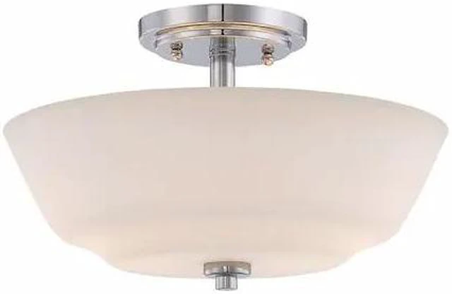Main image of NUVO 60-5806 Willow 2-Light Semi-Flush Fixture with White Glass