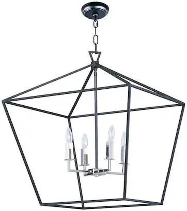 Main image of MAXIM LIGHTING 25155TXBPN Abode 4-Light 24.5" Wide Textured Black / Polished