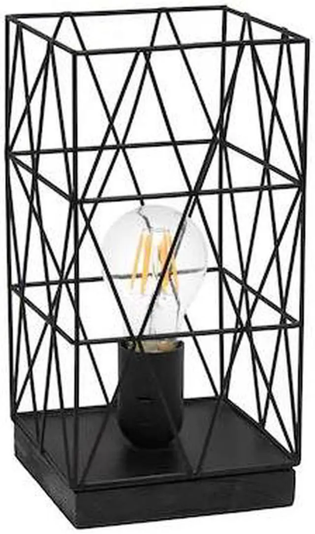 Alt view image 7 of 18 - Simple Designs Black Geometric Square Metal Table Lamp
