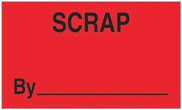 Main image of TAPE LOGIC DL3361 Tape Logic® Labels, "Scrap By", 3" x 5", Fluorescent Red,