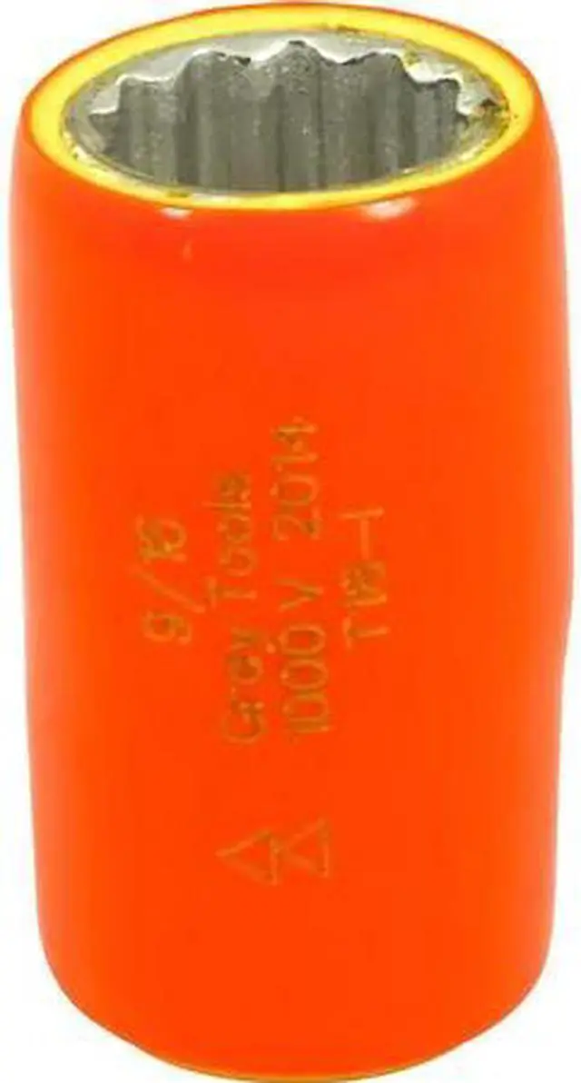 Main image of GRAY TOOLS T18-I 9/16" X 3/8" Drive, 12 Point Standard Length, 1000V Insulated