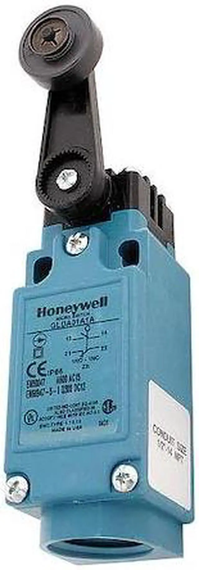 Main image of HONEYWELL GLDA01A1A Limit Switch, Roller Lever, Rotary, 1NC/1NO, 10A at 600V