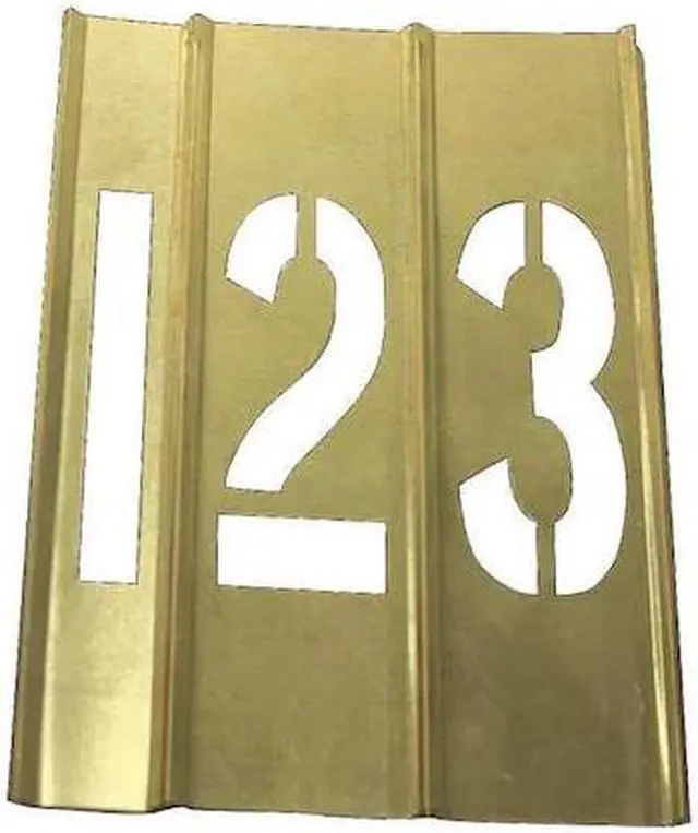Main image of ZORO SELECT 20Y511 Number Stencils,Brass, 15PCS
