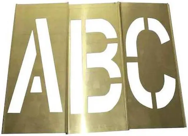 Main image of ZORO SELECT 20Y508 Stencil Set,Letters, Punctuation,Brass